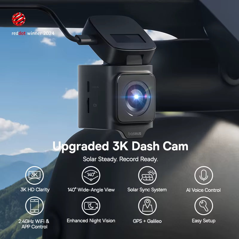 3K Dash Cam VD1 Front and Rear Cam HD Built-In GPS Galileo Supercapacitor Car DVR Car Camera Recorder Support 24H Parking